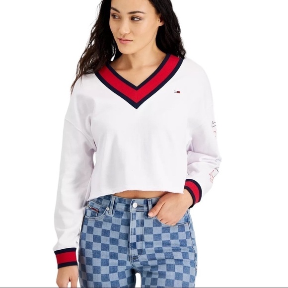 TOMMY JEANS Boxy Cropped Sweatshirt XL.… White by Tommy Hilfiger… - Picture 4 of 8